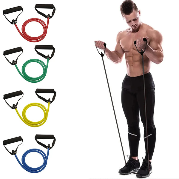 Widerstandsband mit Griffen – Tube-Expander in 5 Stärken (10–30 lbs)