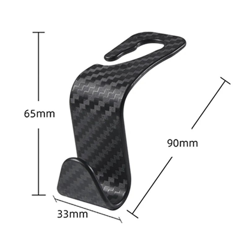 Kopfstützen-Haken fürs Auto im Carbon-Look – 2er-Set