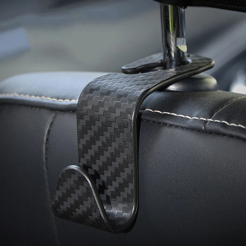 Kopfstützen-Haken fürs Auto im Carbon-Look – 2er-Set