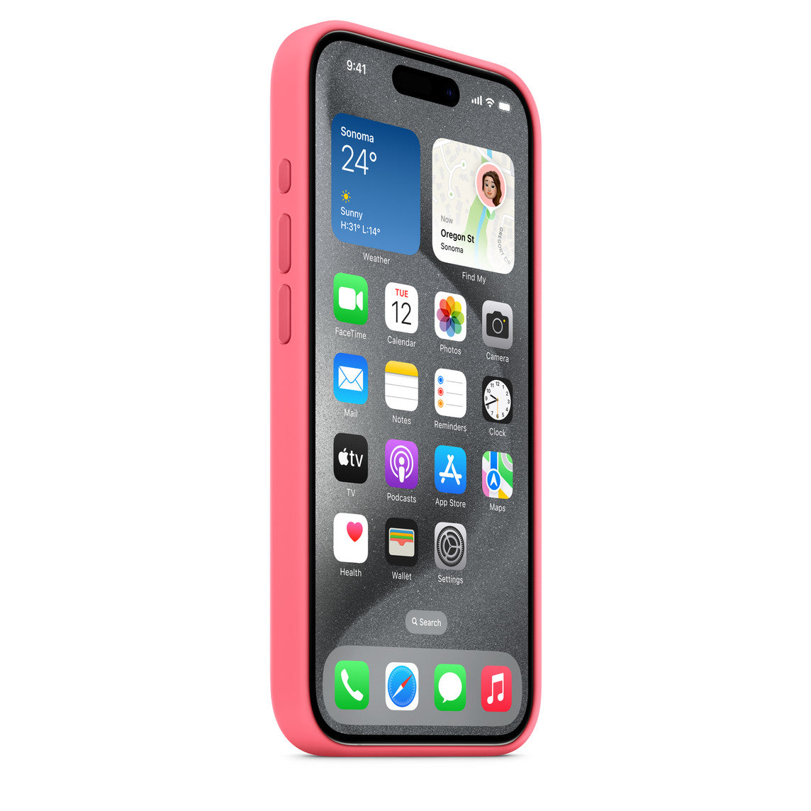 Lumineer Silikonhülle für iPhone 15 Pro – Rose