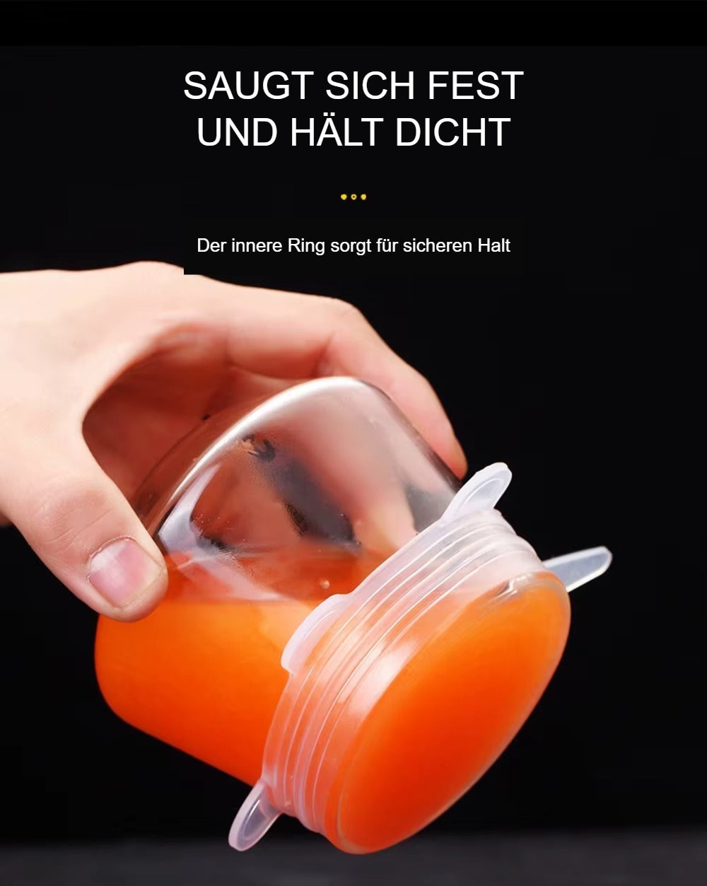 Silikon-Stretchdeckel 6er-Set – für Schüsseln, Dosen und Gläser