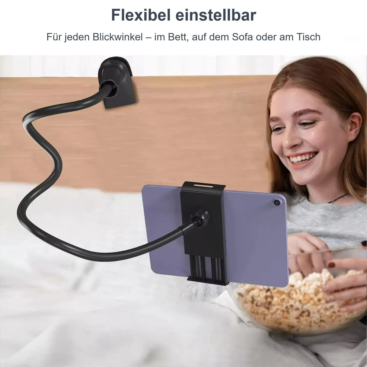 Držák na telefon a tablet s husím krkem – 50 cm, se svorkou