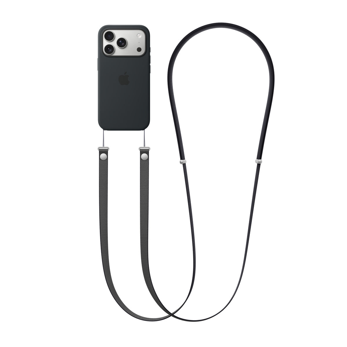 Apple Crossbody Band Schwarz mit iPhone