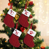 Weihnachtsstrumpf mit Buchstabe – gestrickt, zum Aufhängen