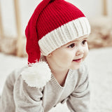 Gestrickte Weihnachtsmütze mit Bommel – Erwachsene und Kinder