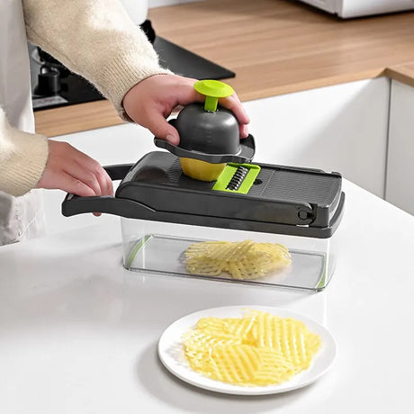 Gemüseschneider 12-in-1 mit Auffangbehälter 1,2 l