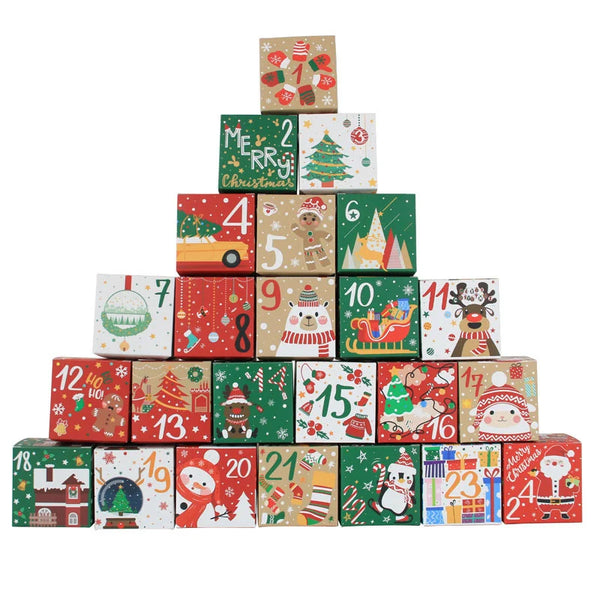 Adventskalender zum Befüllen – 24 Boxen aus Kraftpapier