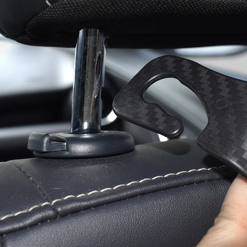 Kopfstützen-Haken fürs Auto im Carbon-Look – 2er-Set