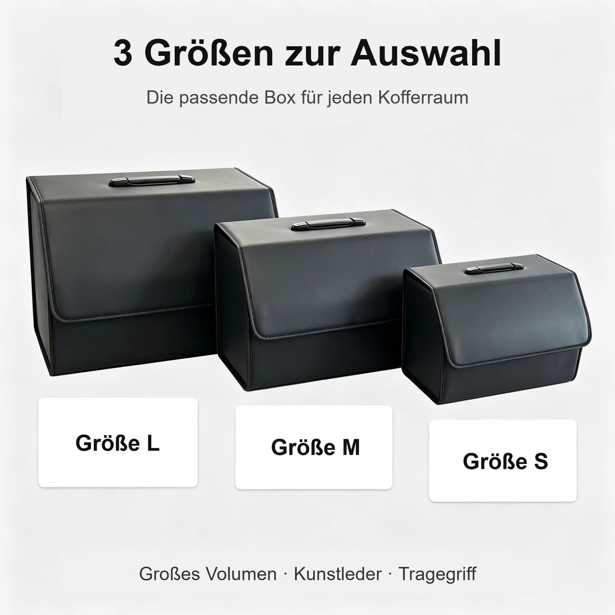 Kofferraum-Organizer faltbar aus Kunstleder – in 3 Größen