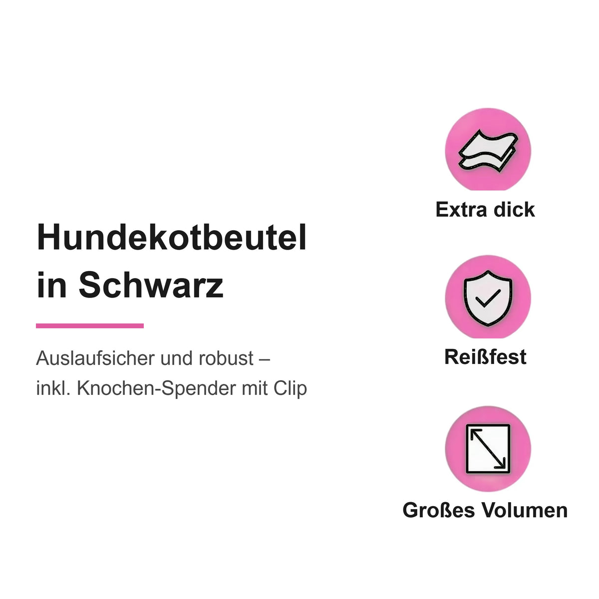 Hundekotbeutel extra dick – mit Knochen-Spender, 6 bis 30 Rollen