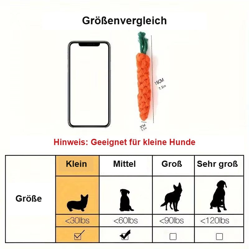 Hundespielzeug Karotte aus Baumwollseil